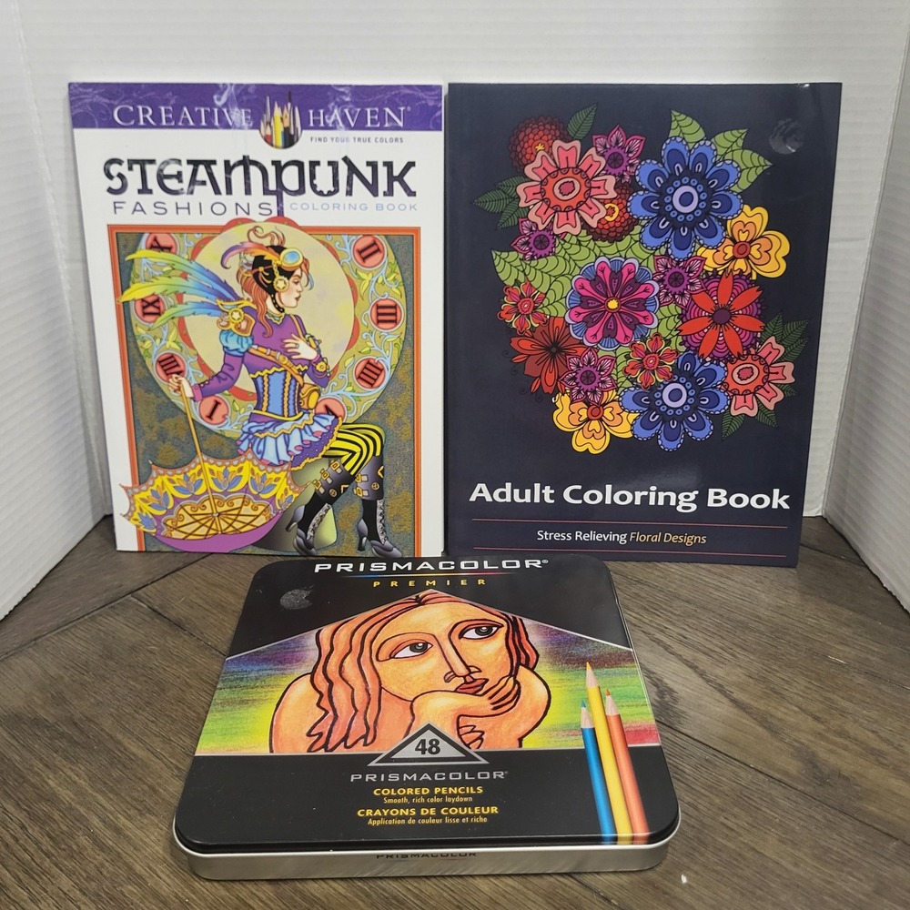 Prismacolor 3598T Premier Colored Pencils, Soft Core - 48 Pack & Two Coloring